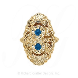 GS082 S - 14 Karat Gold Sapphire Slide 